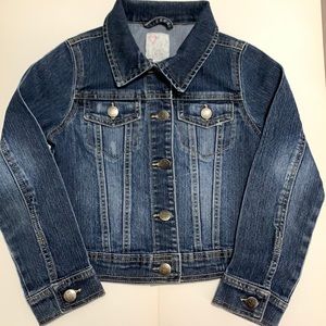 1989 Place jean jacket light washed distressed girls M 7/8